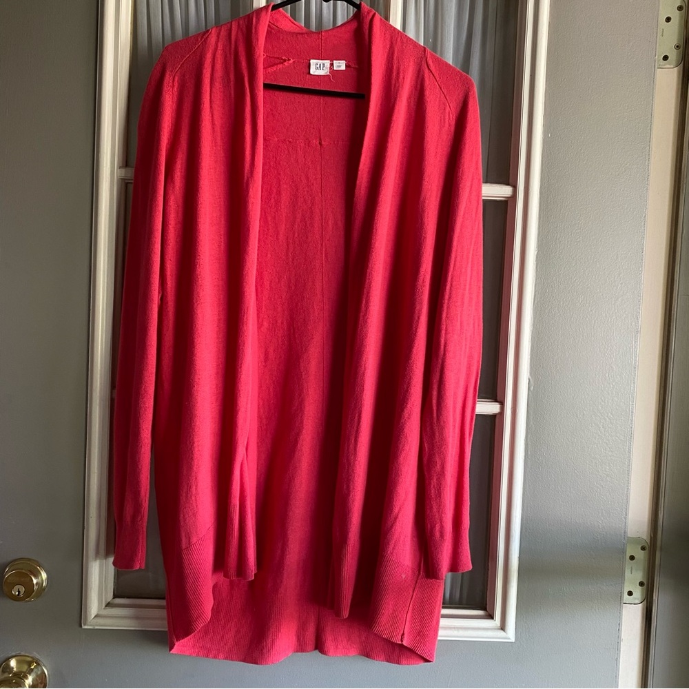 Gap cotton silk blend open cardigan